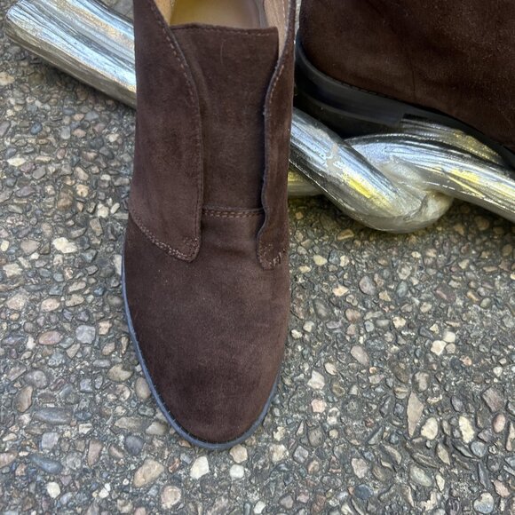 Franco Sarto Isolde Dark Brown Suede Leather Chukka Ankle Booties Size 9 - Picture 9 of 11
